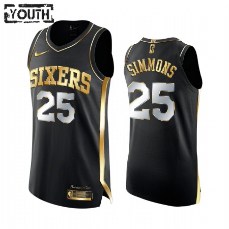 Maglia NBA Philadelphia 76ers Ben Simmons 25 2020-21 Nero Golden Edition Swingman - Bambino